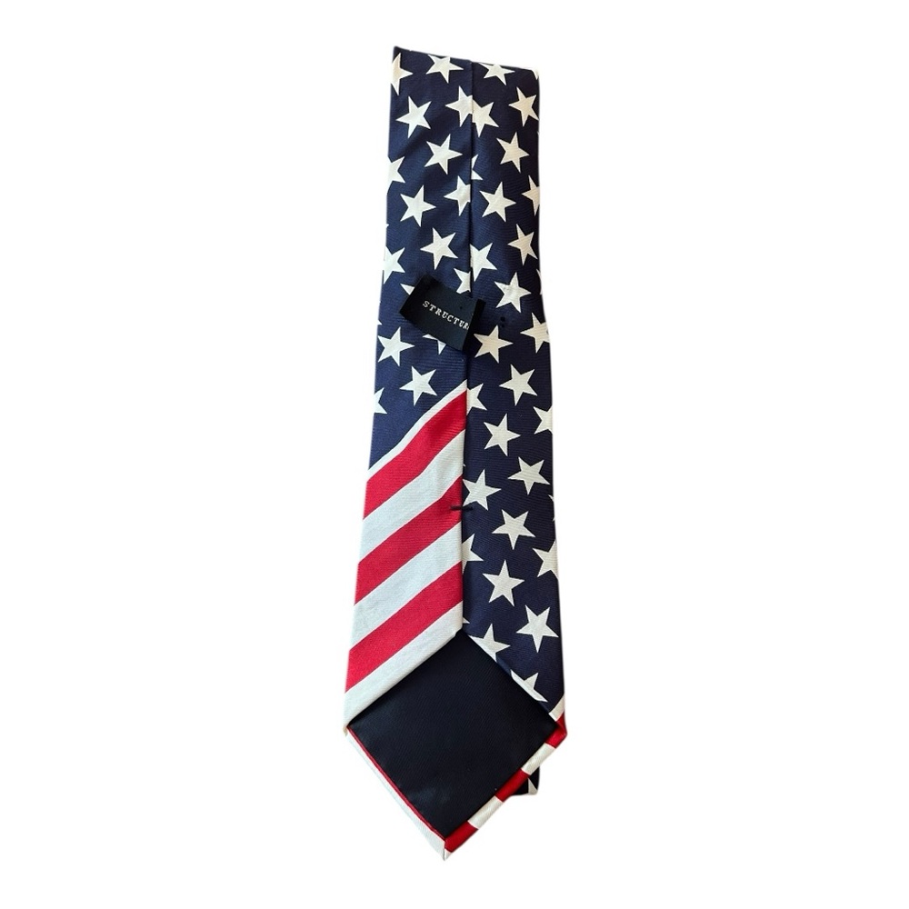 Vintage Flag Structure silk men’s patriotic Stars and Stripes necktie - Picture 6 of 6